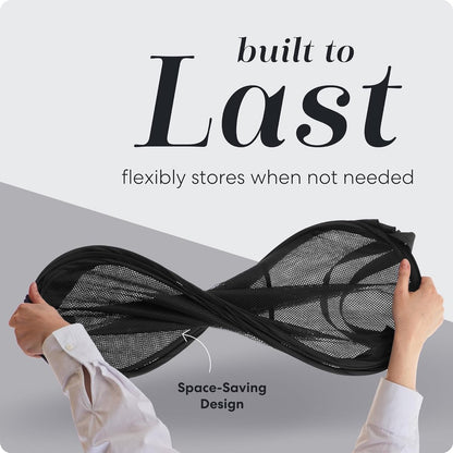 Foldable Laundry Basket - 60 x 30cm - Laundry Baskets - Mesh - Breathable - Durable - Laundry Sorter - Laundry Box - Clothes Organizer - Laundry Basket - Dirty Clothes Basket - Storage Basket - Foldable Laundry Basket - Black - Portable - Space-Saving Lau - Image 2
