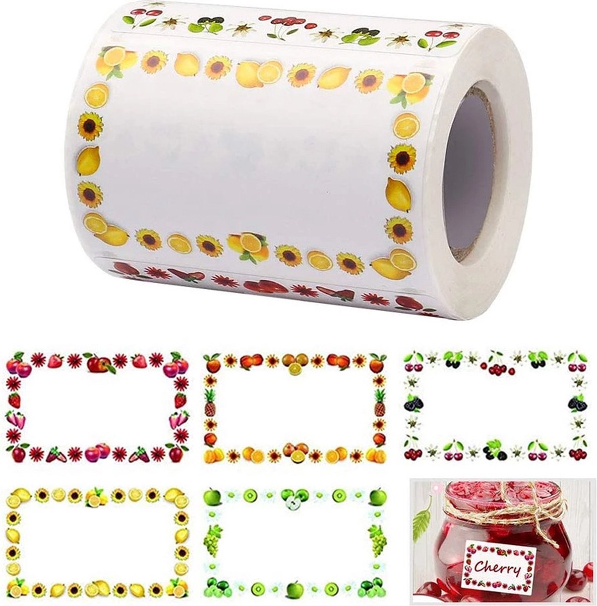 Writable Freezer Labels PP Roll - 500 Stickers - Fruit Label Sticker - Freezer Labels - 5x3CM - Writable - Freezer Stickers - Shelf Life Labels - Freezer Containers - Freezer - Freezer - Jam Jars - For Containers Boxes Bags