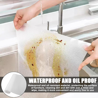 Anti-slip mat - 500x30 cm - Drawer mat - Antifouling pads - Kitchen drawer protector - Protection mat - Anti-slip mat - Drawer protection - Non-adhesive - Antibacterial - Waterproof - Transparent - Bathroom - For cabinet, shoe rack, table - Plastic - Image 4