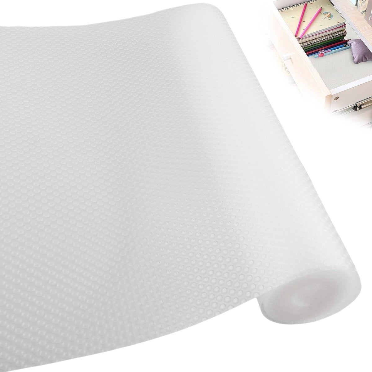 Anti-slip mat - 500x30 cm - Drawer mat - Antifouling pads - Kitchen drawer protector - Protection mat - Anti-slip mat - Drawer protection - Non-adhesive - Antibacterial - Waterproof - Transparent - Bathroom - For cabinet, shoe rack, table - Plastic - Image 5