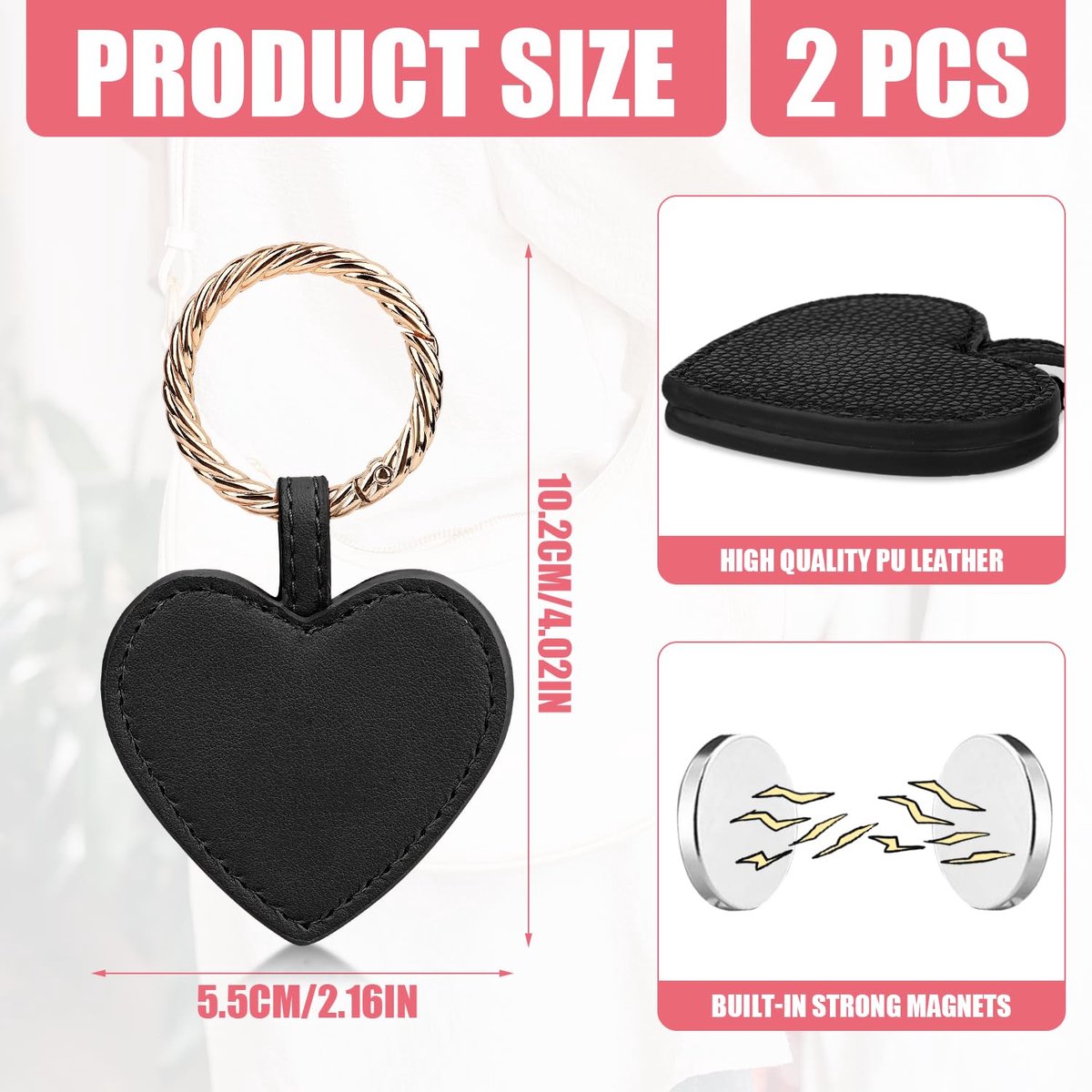 Magnetic Hat Clips - 2 Pieces - Hat Clips - On the Go - For Travel - Compact and Portable - For Men and Women - Outdoor - Universal - Magnetic - Anti-Lost - Black - Image 5