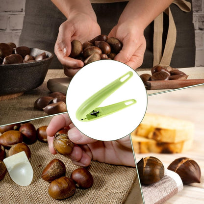 Chestnut Clip - Walnut Clip - Dried Fruit Opener - Chestnut Tools - Chestnut Slicer - Marontlong Tongs - Nutcracker Bowl - Hazelnut Opener - Household - Nut Shelling Tools - Multi-Functional - Kitchen Utensils - Green - Image 3