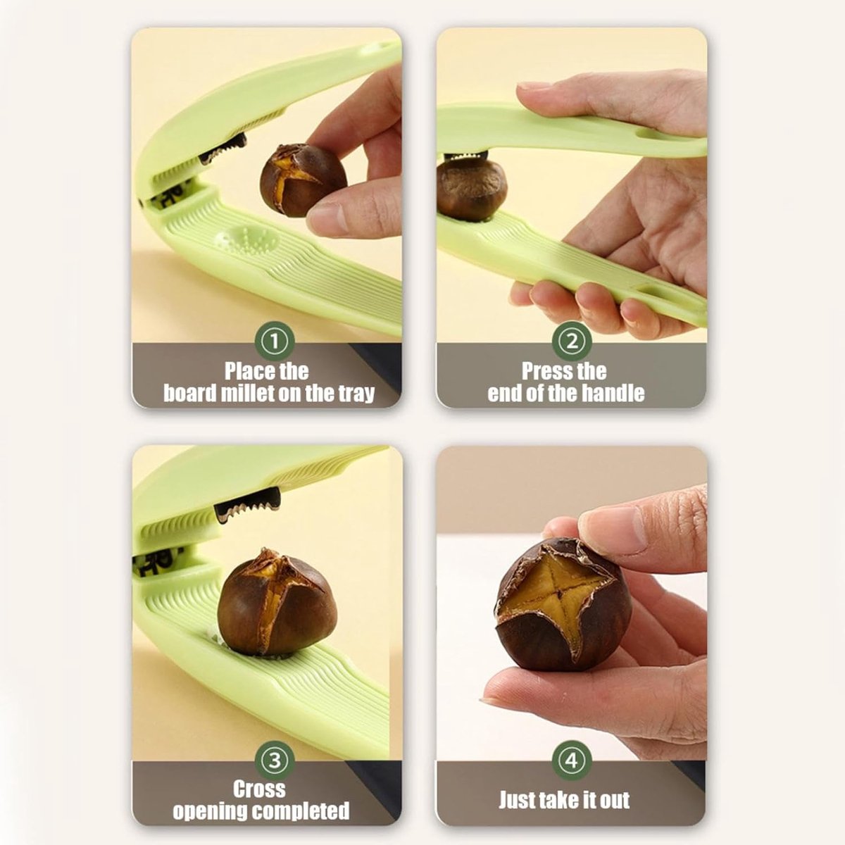 Chestnut Clip - Walnut Clip - Dried Fruit Opener - Chestnut Tools - Chestnut Slicer - Marontlong Tongs - Nutcracker Bowl - Hazelnut Opener - Household - Nut Shelling Tools - Multi-Functional - Kitchen Utensils - Green - Image 4