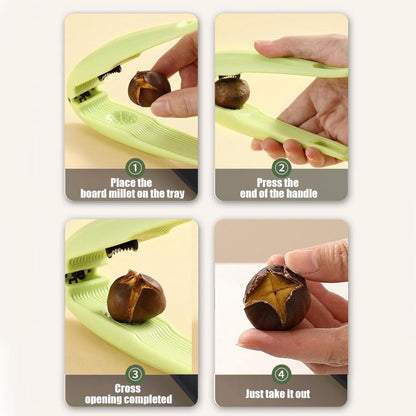Chestnut Clip - Walnut Clip - Dried Fruit Opener - Chestnut Tools - Chestnut Slicer - Marontlong Tongs - Nutcracker Bowl - Hazelnut Opener - Household - Nut Shelling Tools - Multi-Functional - Kitchen Utensils - Green - Image 4