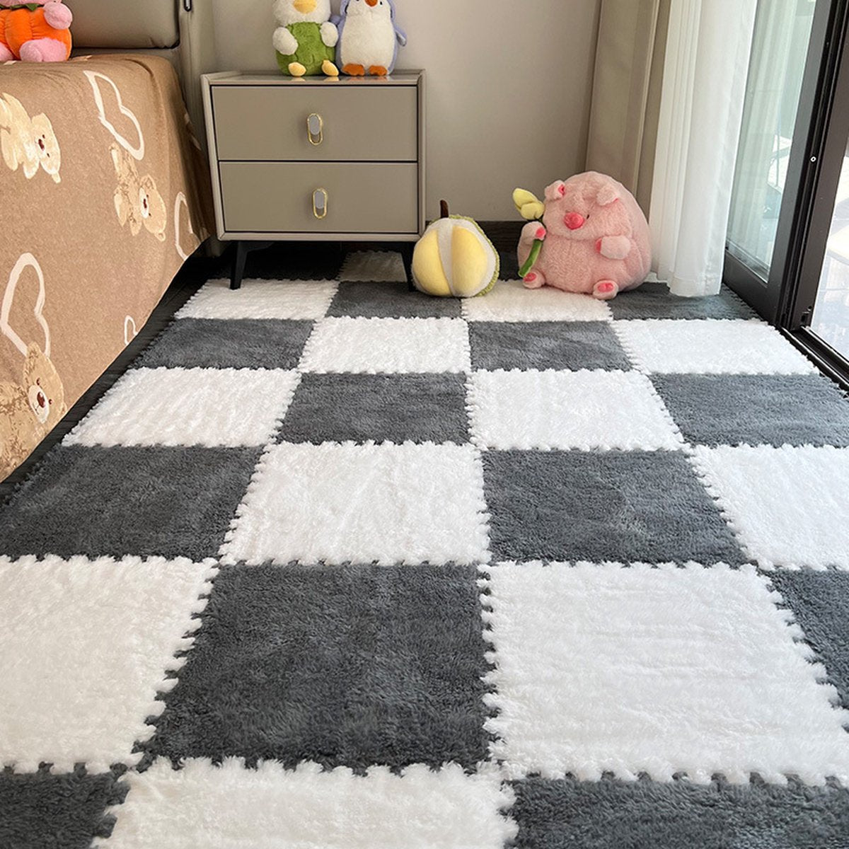 Puzzle Mat - 30x30x0.6cm - 10 Pieces - Puzzle Mats - EVA Foam Mat - Tile Floor Protector - Play Mat - Baby Play Mat - Yoga Mat - Home Workout - Foam Squares Floor Mat for Room Floor - Pink White - Image 5