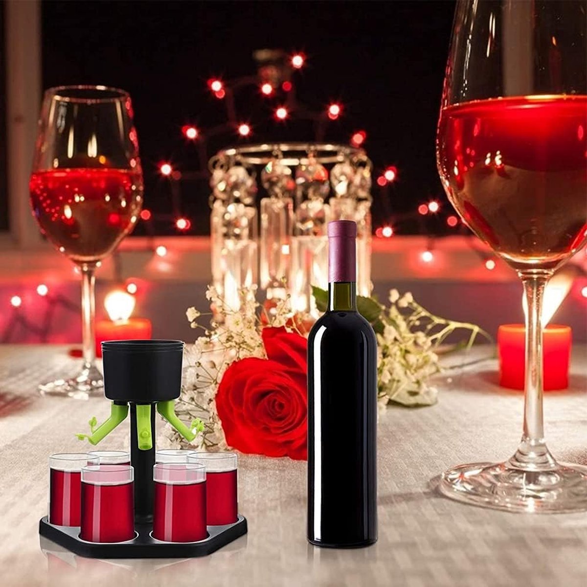 Shot Fountain - Shot Dispenser - Drink Dispenser - Shot Dispenser - Alcohol Dispenser - Shot Glasses - Drinks - Game - Party - For 6 Shot Glasses - For 6 People New Year New Year's Party Drinking Games - For Cocktail Party, Drinking Games - Image 2