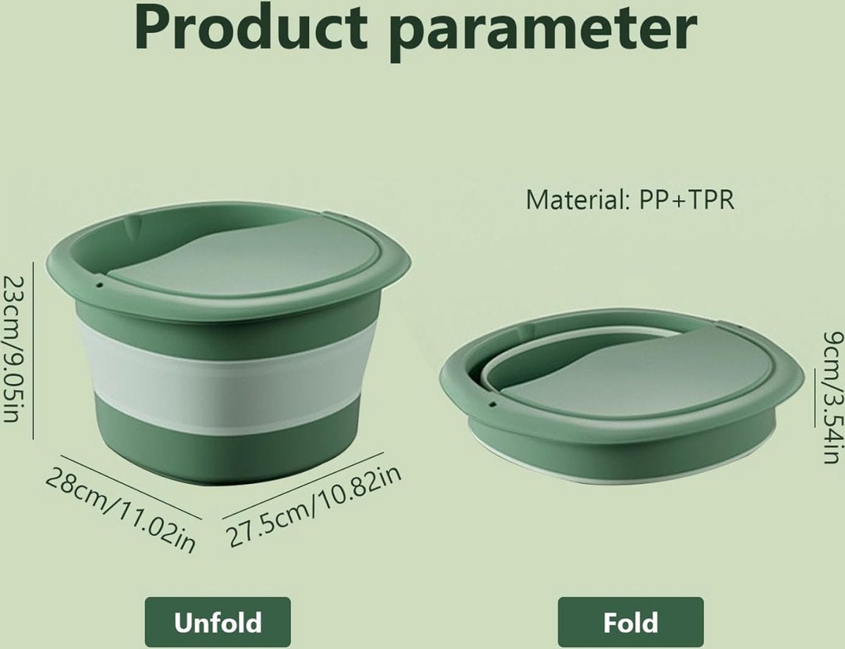 Foldable Foot Bath - Small Foot Bath - Foldable Foot Bath - Foot Bath - Foot Bath - Suitable For Foot Bath Salt And Foot Bath Products - Foot Baths With Massage Points - Relax Your Feet - Foot Baths For Better Blood Circulation - Plastic - Green - Image 5