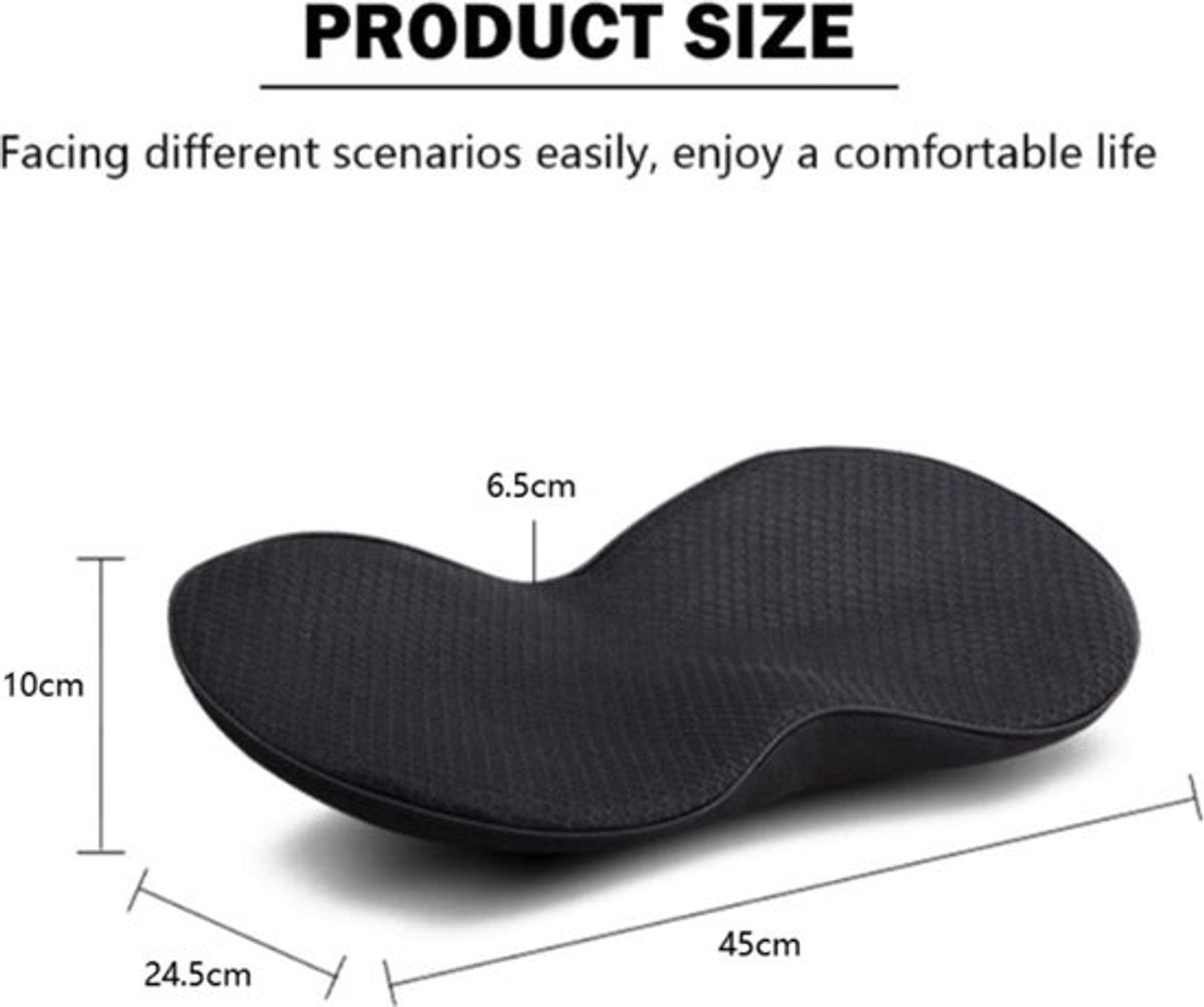 Car Wedge Cushion - Seat Cushions - Memory Foam Car Seat Cushion - For Office, Car, and Wheelchair - Memory Foam Lumbar Support - Ergonomic Tailbone Cushion Wedge Cushion - Sciatica and Pain Relief - Black - 1 Piece - Image 2