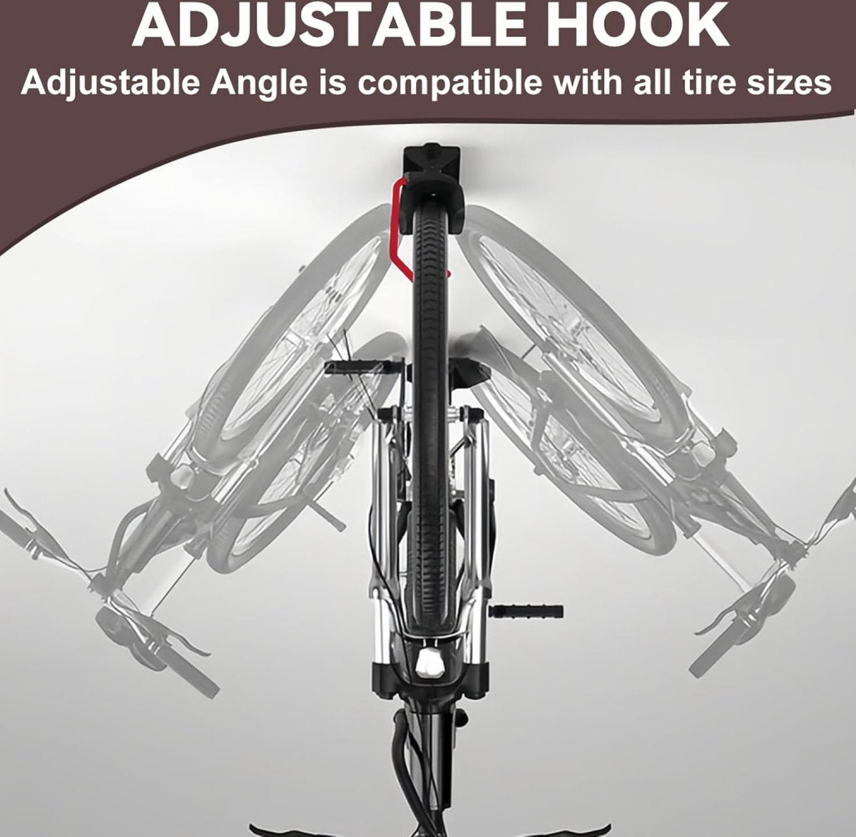 Rotatable Bicycle Suspension System - Bike Hook - Bicycle Suspension Bracket - Bicycle Storage - Wall Bracket for Bicycles - Bicycle Rack - Bicycle Bracket - Bicycle Suspension Rack - Wall Mount - Save Space - High Load Capacity - Suitable for Most Bicycl - Image 3