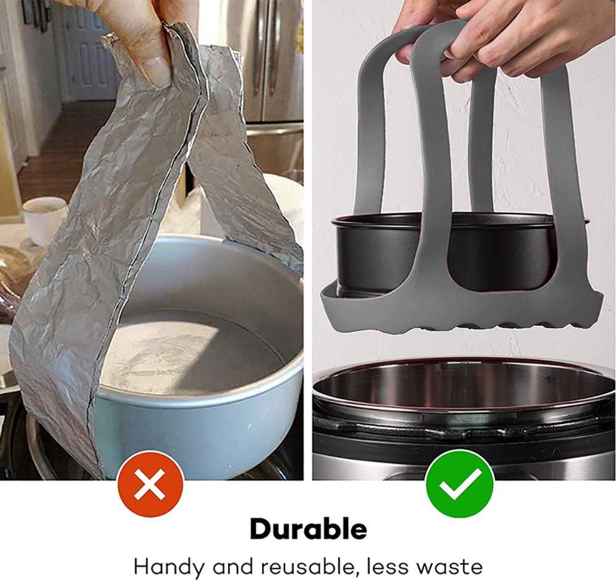 Egg poacher - Poached egg maker - Silicone egg cooker rack - Poached egg maker - Silicone Steamer Basket - multifunctional - BPA-free - grey - Image 5