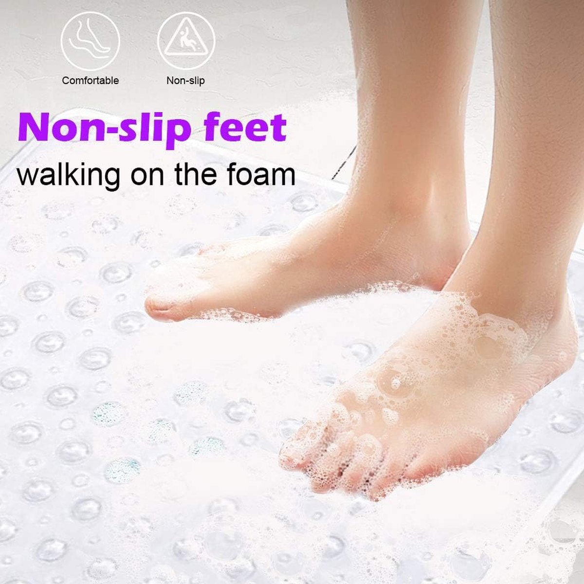 Non-Slip Shower Mat / Bath Mat Transparent With Suction Cups - 53 x 53 Cm - Non-Slip Shower Mat - Bathroom Mat - Anti-Slip Shower Cabin Mat - Mat for the Bath - Non-Slip for Shower - For In the Shower or Bath - Image 4