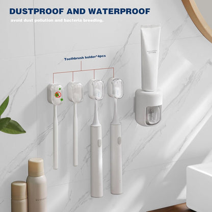 Toothbrush Holder - 4 Pieces - Electric Toothbrush Holder - Toothbrush Holder - Universal - No Drilling Required - Wall-Mounted - Brush Head Holder - Self-Adhesive Hanging Holder - Toothbrush Holder - Suitable for All Toothbrushes - White - Image 4
