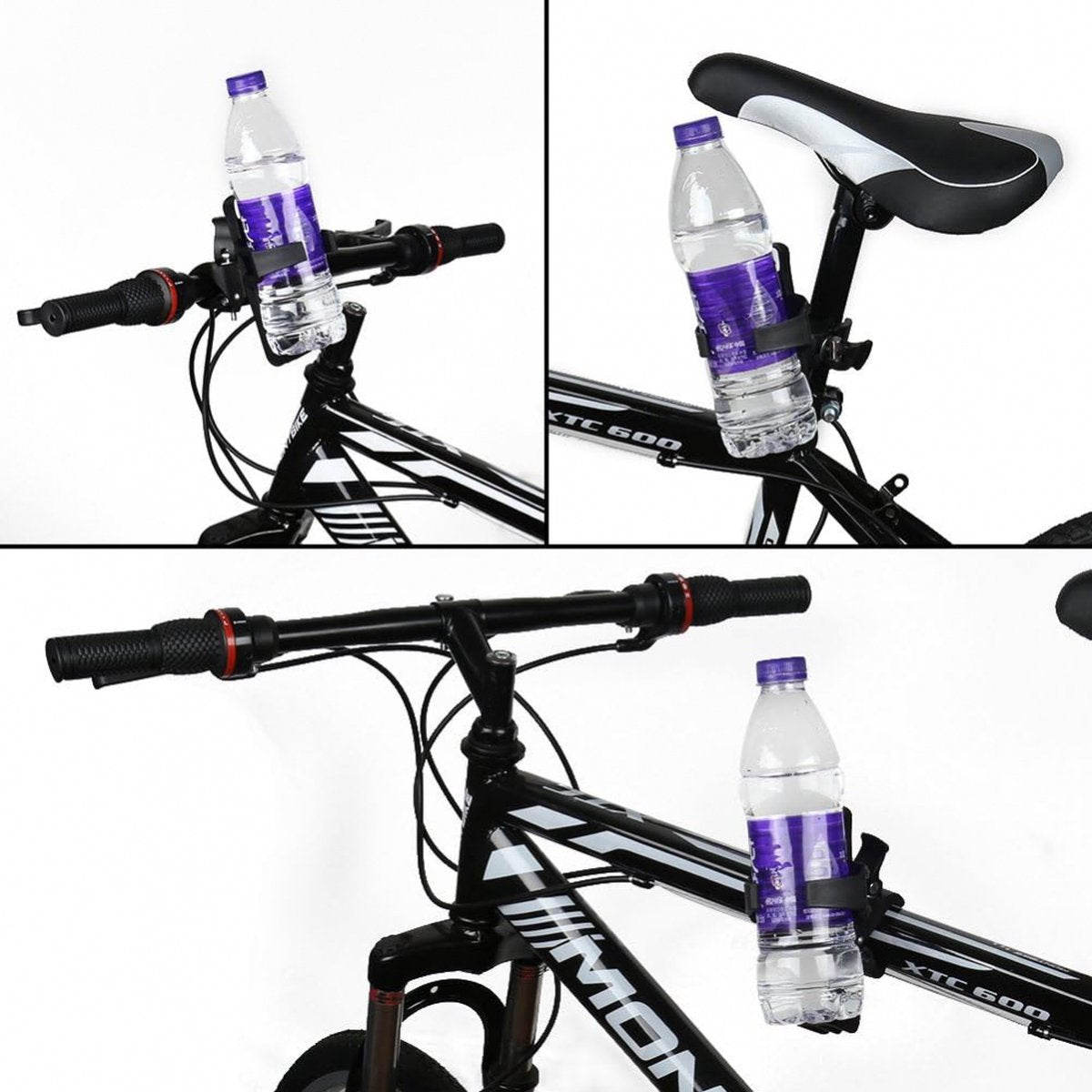 Bicycle Cup Holder - Bicycle Bottle Holder with Clamp - Universal Stroller Cup Holder - Buggy Cup Holder - Can Holder - Stroller Cup Holder - Wheelchair Cup Holder - 360° Rotation - For Bicycles, Mountain Bikes, Strollers, and Wheelchairs - Black - Image 2