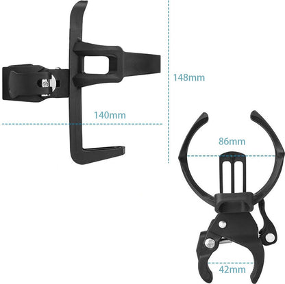 Bicycle Cup Holder - Bicycle Bottle Holder with Clamp - Universal Stroller Cup Holder - Buggy Cup Holder - Can Holder - Stroller Cup Holder - Wheelchair Cup Holder - 360° Rotation - For Bicycles, Mountain Bikes, Strollers, and Wheelchairs - Black - Image 5