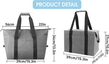 Cooler Bags - Lunch Bag - Foldable Cooler Bag - 20 L - 30x27x19 Cm - Insulation - 300D Oxford Cloth - Handle Strap - Cooler Bag - Lunch Bag - Insulated Cooler Bag - Picnic Bag - Cooler Bag Lunch - Handbag - Shopping Bag - Grey - Sustainable - Image 2