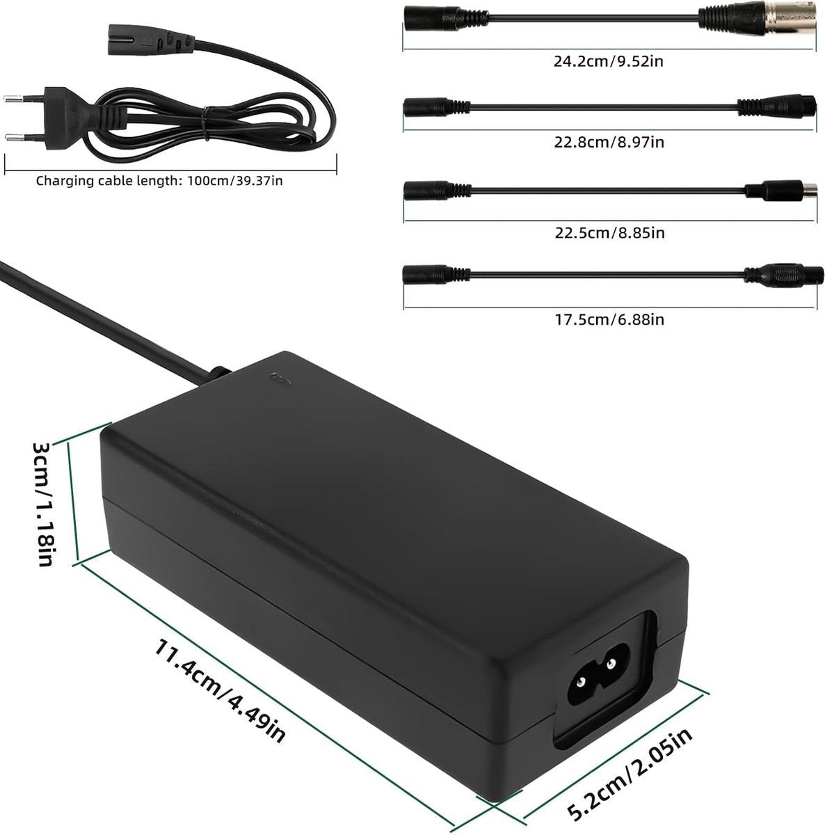 Electric Bike Charger - Charger for Electric Scooters - 36V/42V 2A Universal Charger - With 4 Battery Charger Connectors - Battery Charger - Hoverboard Drift Trikes - Electric Scooter Hoverboard Balance Bike - Suitable for Xiaomi Mi Mijia M365 - 84W Max - Image 5