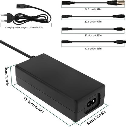 Electric Bike Charger - Charger for Electric Scooters - 36V/42V 2A Universal Charger - With 4 Battery Charger Connectors - Battery Charger - Hoverboard Drift Trikes - Electric Scooter Hoverboard Balance Bike - Suitable for Xiaomi Mi Mijia M365 - 84W Max - Image 5