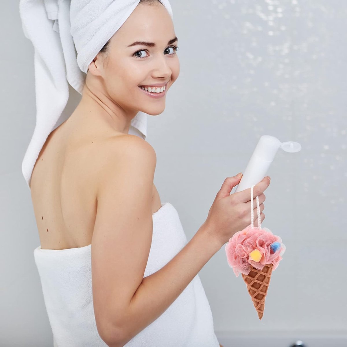 Bath Sponge - Shower Sponge - 3 Pieces - Shower Puff - Bath Sponge - Massage Sponge - Scrubbing Sponge - Bath Sponges - Soft Sponge - Bathroom - Bathroom Accessories - Shower - Reusable - Image 3
