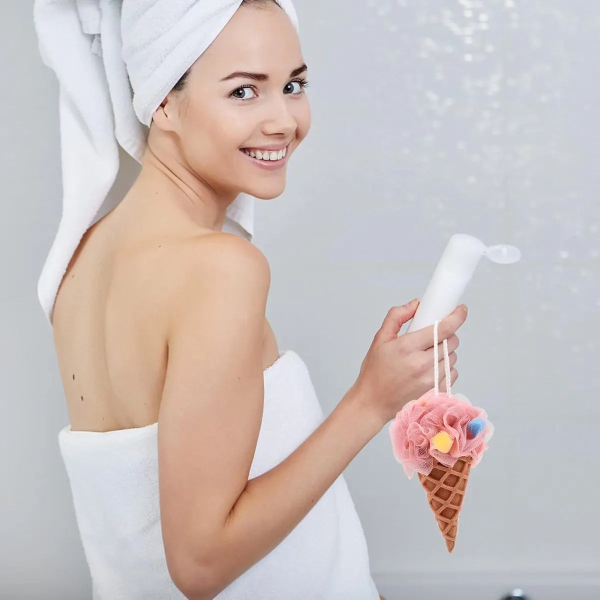 Bath Sponge - Shower Sponge - 3 Pieces - Shower Puff - Bath Sponge - Massage Sponge - Scrubbing Sponge - Bath Sponges - Soft Sponge - Bathroom - Bathroom Accessories - Shower - Reusable - Image 3