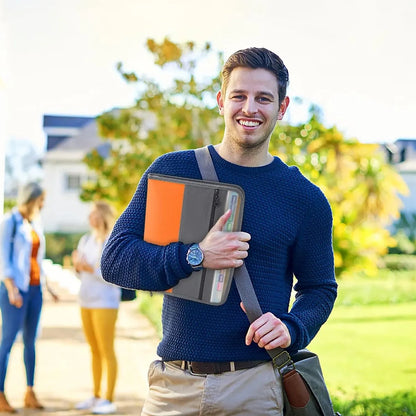 Project Folder - A4 - Foldable File Folder with Tabs - 13 Compartments - Storage Folder/Sorting Folder - Compartment Folder - Durable Plastic Document Folder - Writing Folder with Zipper - Conference Folder - Work Folder - Document Folder - Orange - Porta - Image 5