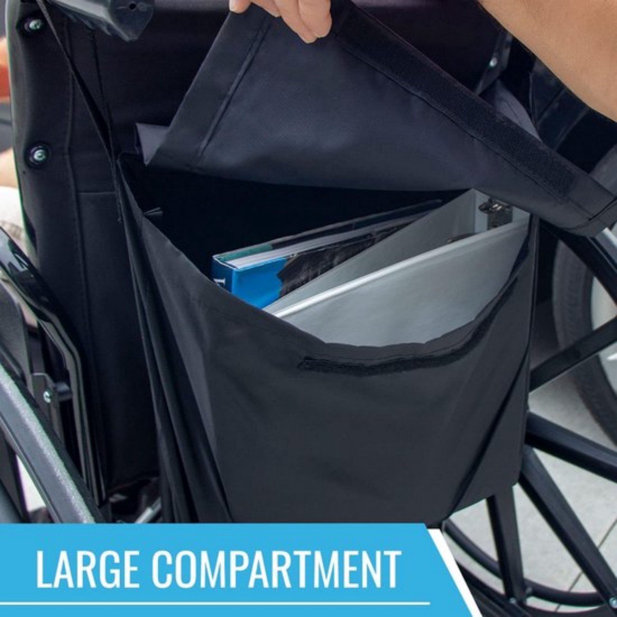 Wheelchair Bag - Wheelchair Storage Bag - Universal - Mobility Scooter Bag - Rollator Storage Bag - Waterproof Bag for Wheelchair - Lined Wheelchair Bag - Wheelchair Shopping Bag - Wheelchair Accessories - Large Capacity - Foldable - Image 4