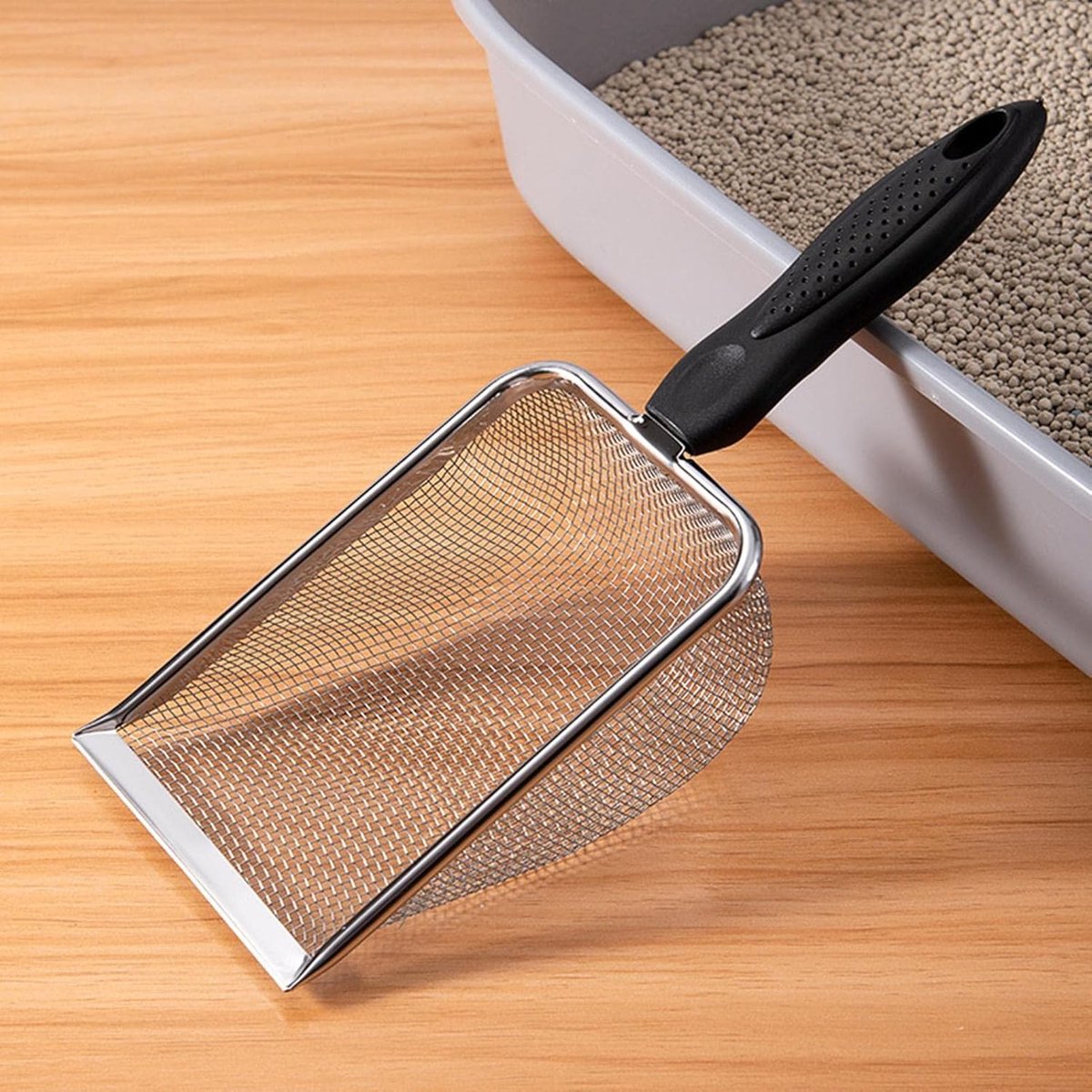 Cat litter scoop - Poop scoop - Ergonomic - Stainless steel - Image 2