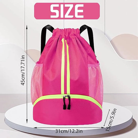 Backpack - School Bag - Sports Backpack - Sports Backpack - Unisex - Practical & Stylish - With Drawstring - Adjustable - With Ball Pocket Bottom Pocket - Waterproof - Image 4