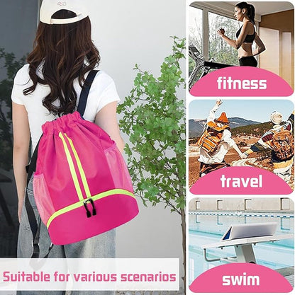 Backpack - School Bag - Sports Backpack - Sports Backpack - Unisex - Practical & Stylish - With Drawstring - Adjustable - With Ball Pocket Bottom Pocket - Waterproof - Image 5