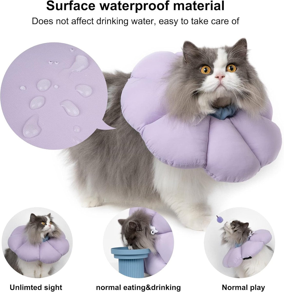 Protective Collar - Cat Collar - Collar - Cat Recovery Collar - Cat Collar - Cat Collar - Protective Collar Cat - Cat Collar Surgery - Comfortable - Creative - Prevent Escape - High Quality - for Wound Protection / Recovery after Surgery - Image 2