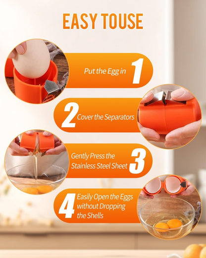 Eggshell Cutter - 3 Pieces - Egg Slicers - Stainless Steel - Eggshell Opener - Egg Beheader - Egg Topper - Egg Untopper - Egg Slicer - Egg Shell Splitters - Egg Topper - Egg Untopper - Egg Opener - Kitchen Utensils - No Dirty Hands - Raw and Cooked Eggs - Image 4