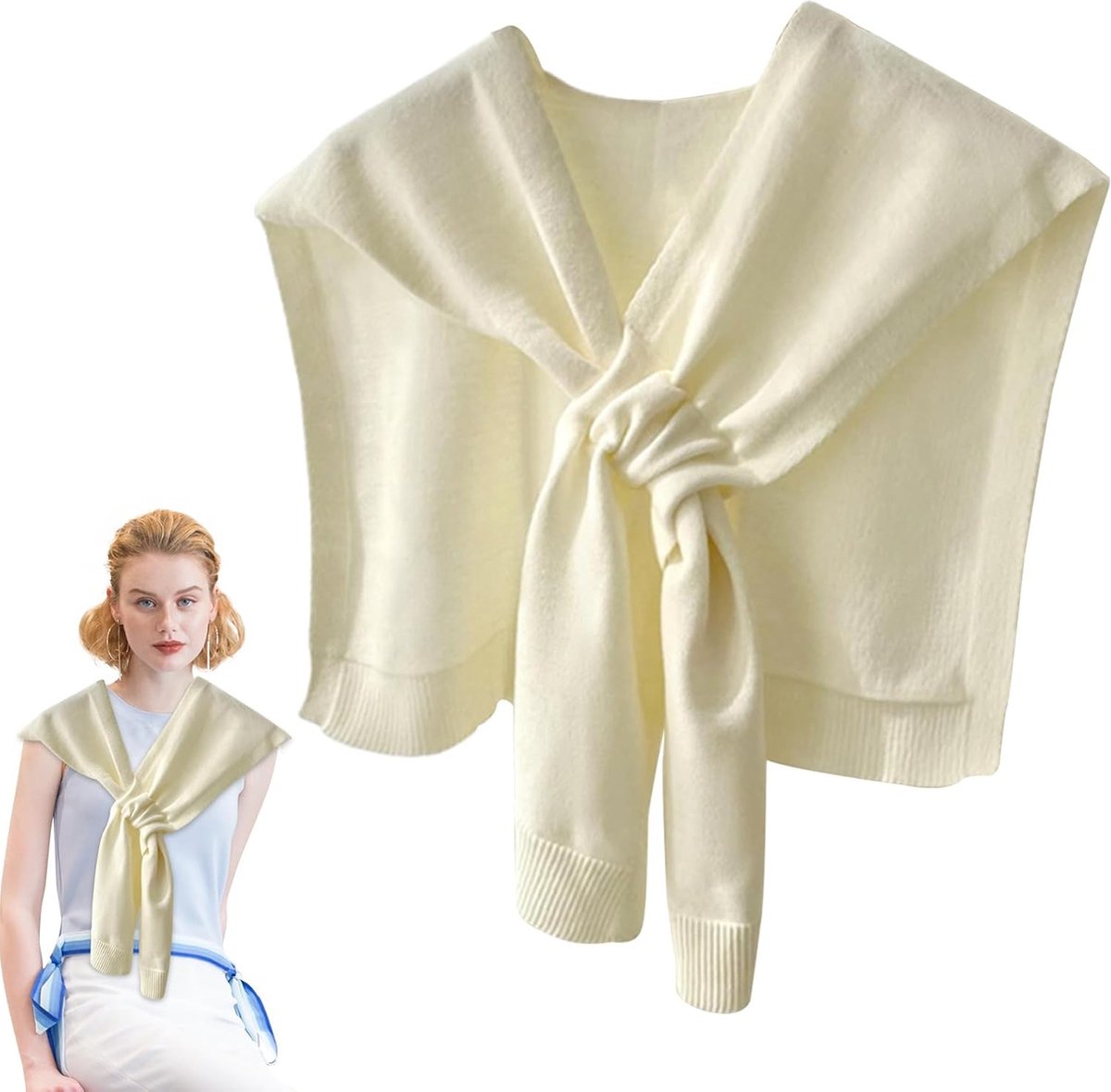 Women's Scarf Wrap - Poncho - Women's Neck Scarf - Scarves - Women's Neck Scarf - Wrap - Women's Scarf - Luxury Gift - Solid - Ladies - Scarf with Loop - Knitted - Lightweight - Spring Summer Beach Weekend Casual Festive Evening Dress Stole - Cosy Chic - Image 5