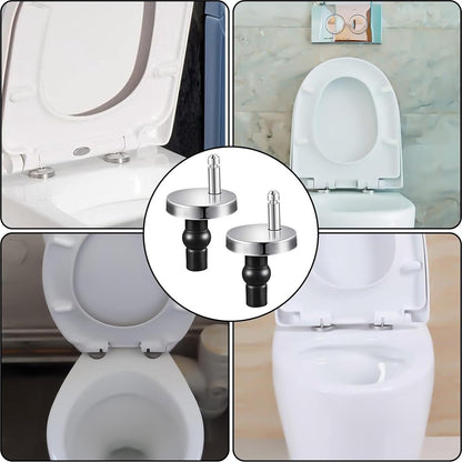 Toilet Seat Hinges - 4 Pieces - Toilet Seat Hinge Set - Universal Hinges for Toilet Seat - Toilet Seat Installation Mounting Kit - Stainless Steel - Adjustable - Easy to Install - Replacement Hinges for Toilet Seat - Hinge Replacement Set - Image 3