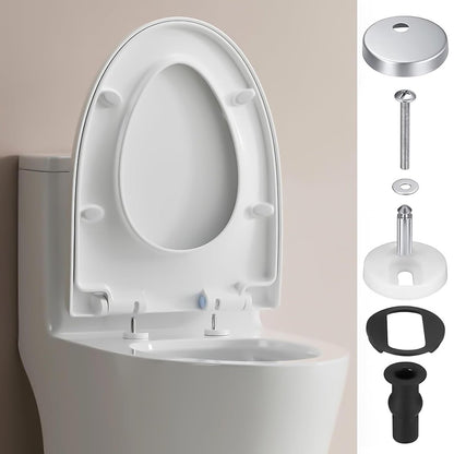 Toilet Seat Hinges - 4 Pieces - Toilet Seat Hinge Set - Universal Hinges for Toilet Seat - Toilet Seat Installation Mounting Kit - Stainless Steel - Adjustable - Easy to Install - Replacement Hinges for Toilet Seat - Hinge Replacement Set - Image 4