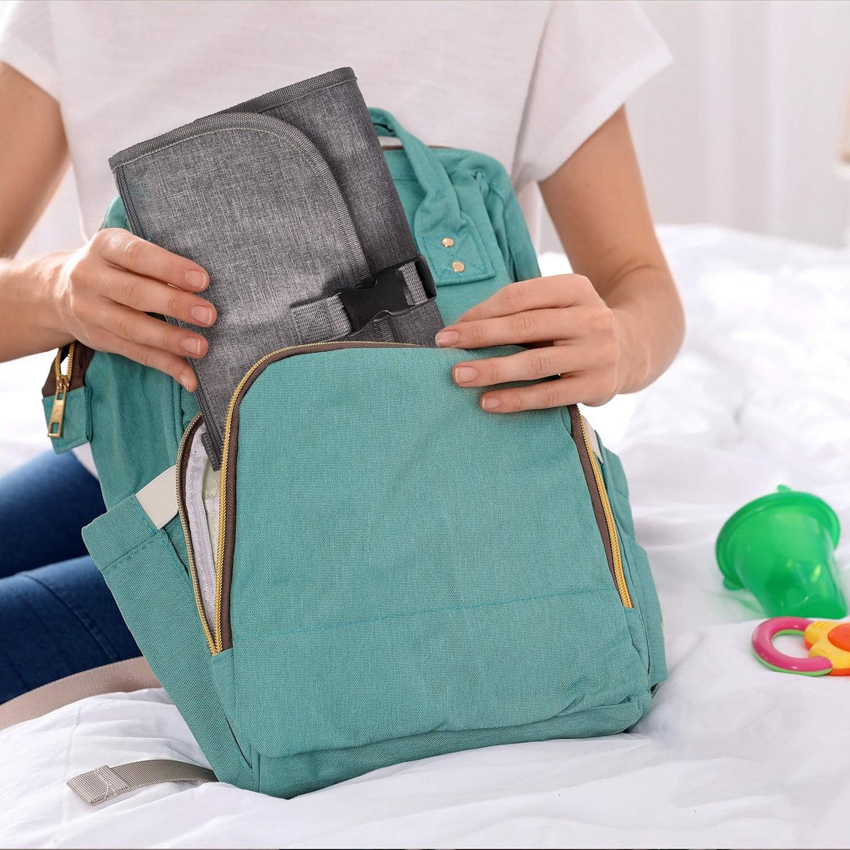 Baby Changing Mat On the Go - Changing Mat - Portable Changing Mat - Foldable - Diaper Bag - Diaper Pouch - Baby - Perfect Baby Shower Gift - Spacious & Water Resistant - Comfortable - Image 4
