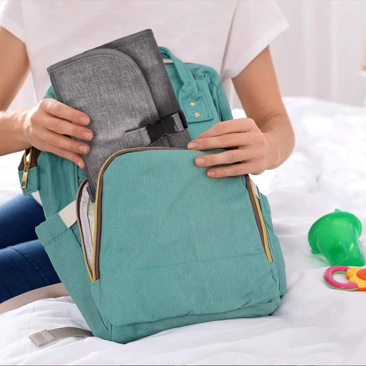 Baby Changing Mat On the Go - Changing Mat - Portable Changing Mat - Foldable - Diaper Bag - Diaper Pouch - Baby - Perfect Baby Shower Gift - Spacious & Water Resistant - Comfortable - Image 4