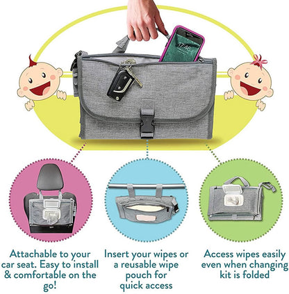 Baby Changing Mat On the Go - Changing Mat - Portable Changing Mat - Foldable - Diaper Bag - Diaper Pouch - Baby - Perfect Baby Shower Gift - Spacious & Water Resistant - Comfortable - Image 5
