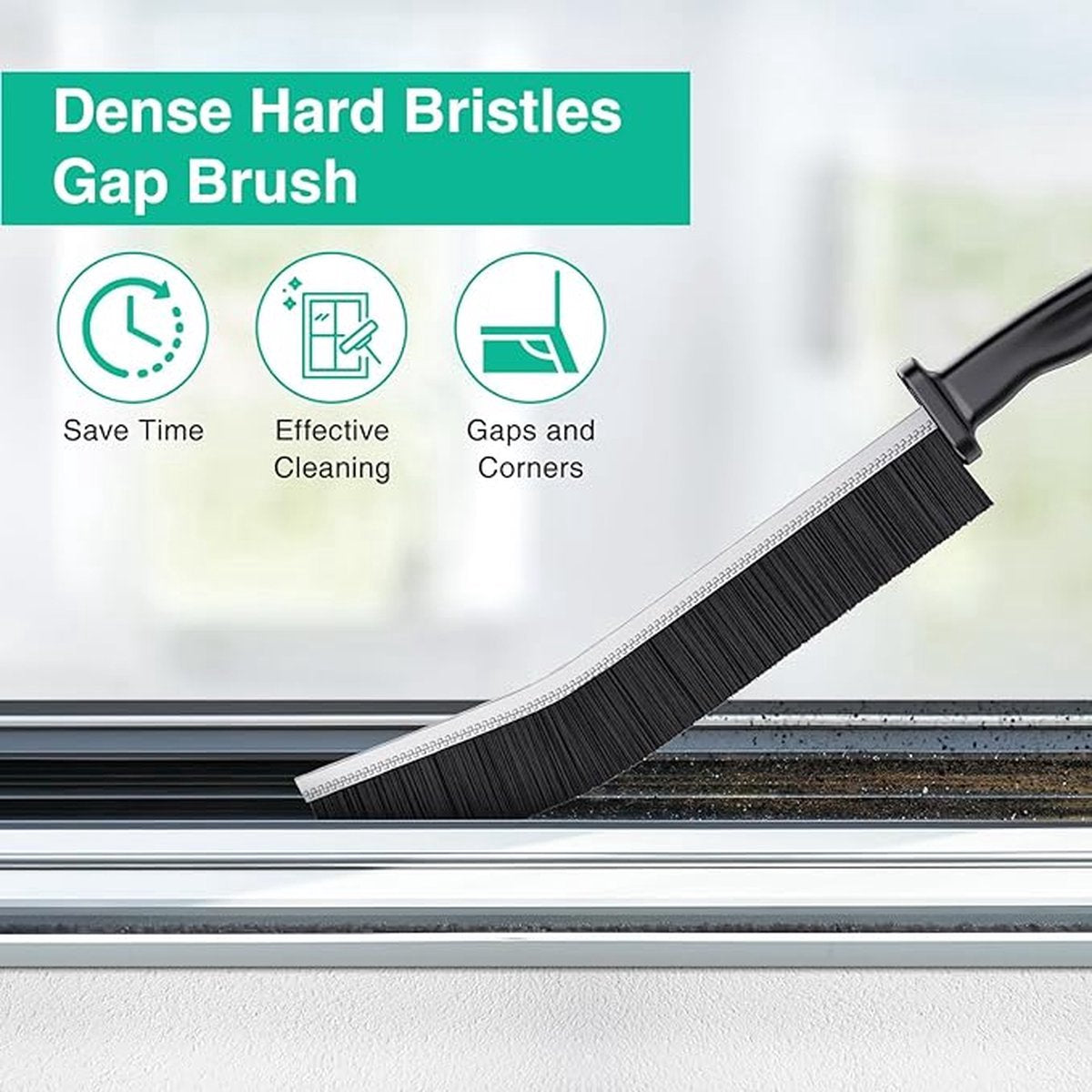3x Hard-bristled Crevice Brush - Long Handle - Grout Brush - Narrow Cleaning Brush - Gap Cleaner - Household Cleaning Tools - Universal - For Hard-to-Reach Places - Hand Brush - Scrubbing Brush - Crevice Brush - Image 4