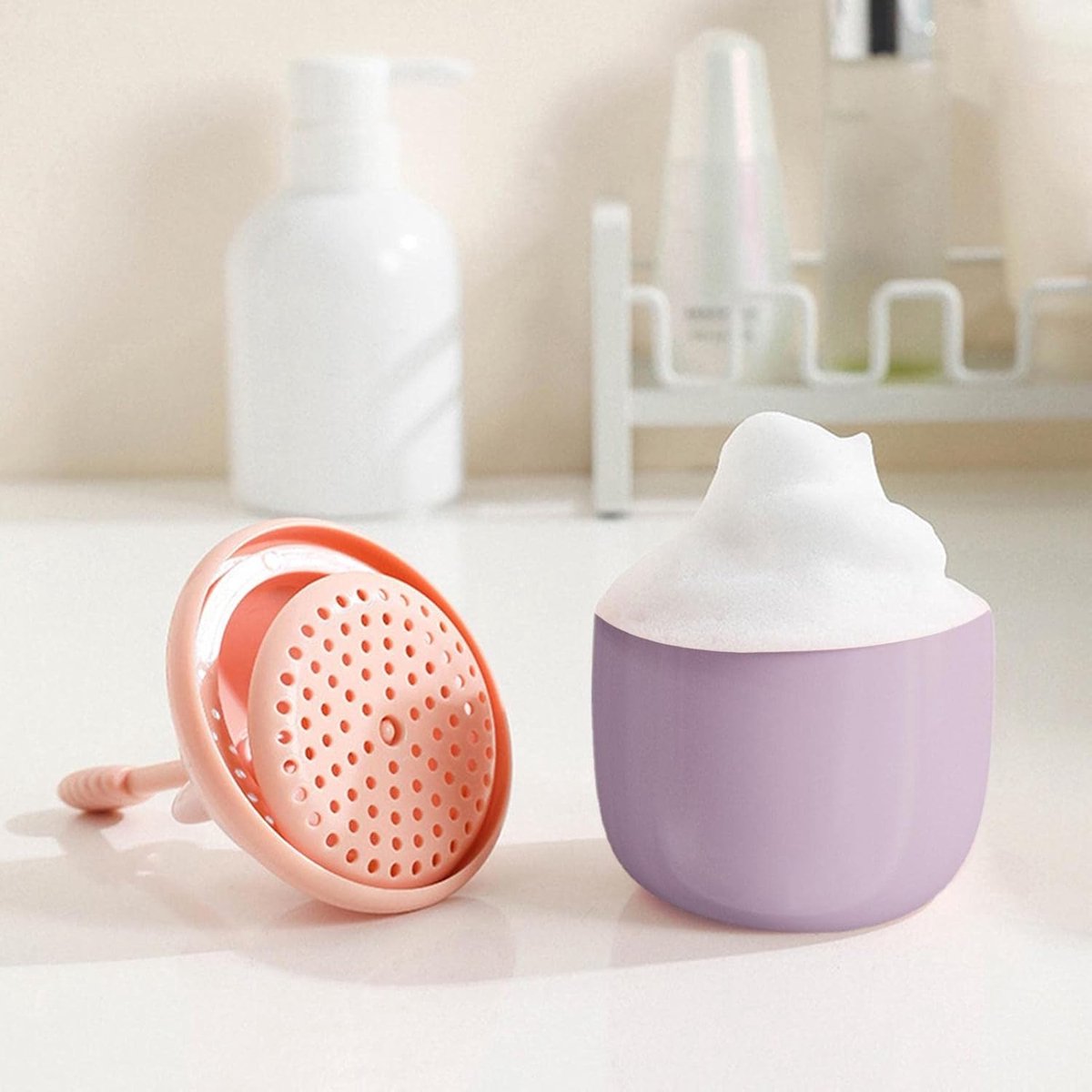 Soap Dispenser - Foam Pump - Foam Maker - Bottle Holder - Skincare Tools - Refillable Pump - Foam Cup - Foam Maker - Foam Soap Dispenser, Foaming Liquid Shampoo - Facial Cleanser Foamer - Empty Bottle - For Kitchen, Bathroom - Image 4