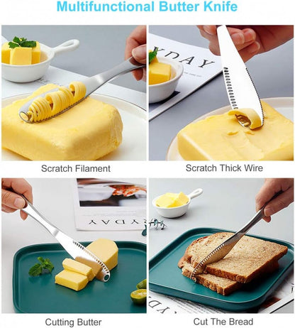 Butter Knives - 2 Pieces - Butter Knife - Spreading Knives - Small Spreading Knives - Tapas Knives - Dessert Knives - Stainless Steel - Butter - Knife - Kitchen Utensils - For Butter, Cheese, Jam, Cream - Silver - Image 2