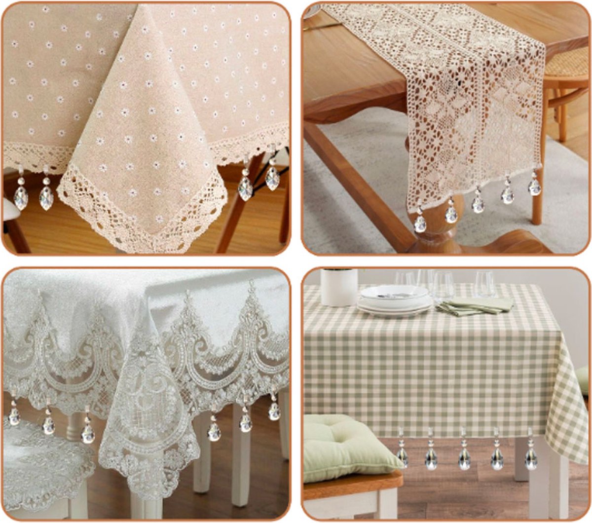 Tablecloth Weights - 8 Pieces - Tablecloth Weights - Garden Oilcloth/Tablecloth Weight Balls - Tablecloth Weighters - Weighted Tablecloth Hangers - Metal Clip - For Picnic Tables - Keep Tablecloths in Place - Image 2