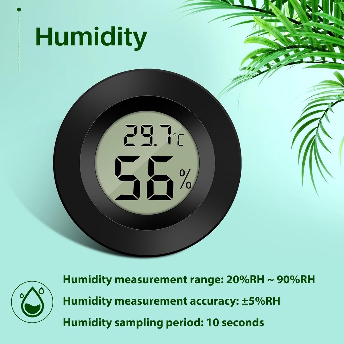 Professional Thermometer - Hygrometer - Mini - Batteries included - Indoor Hygrometer - Digital Indoor Thermometer - Garden - Garden Equipment - Universal - Practical - Durable - High quality - very suitable for Garden / daily use - Image 4