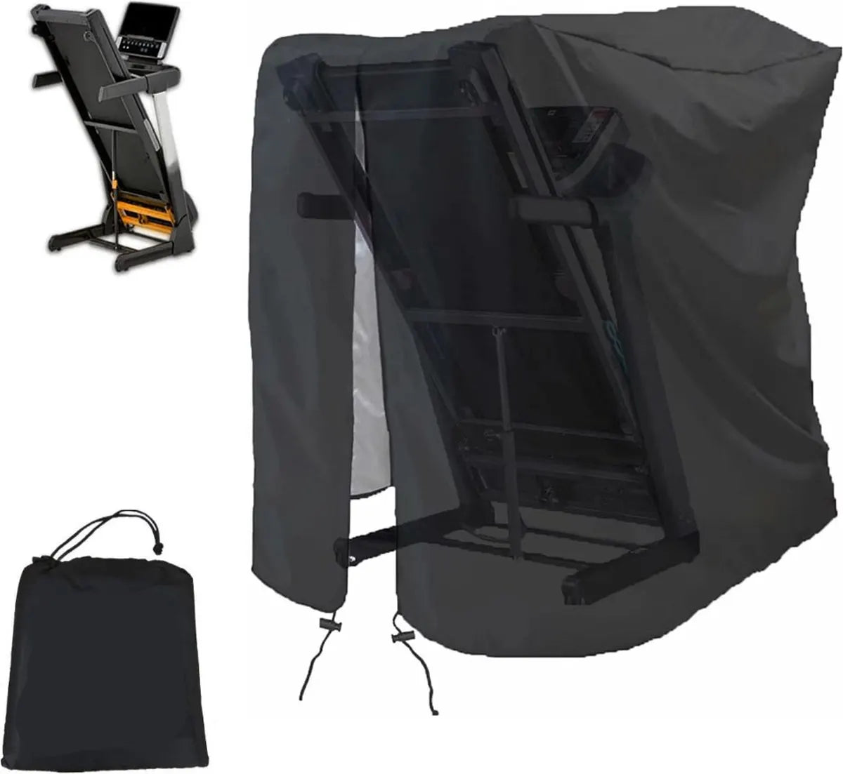 Waterproof Treadmill Cover - Treadmill Protective Cover - With Storage Bag - Weatherproof - 117 x 97 x 168 CM - Treadmill Cover - Treadmill Cover With Zipper - Foldable Treadmill Cover - Oxford Fabric - Not Easy to Tear