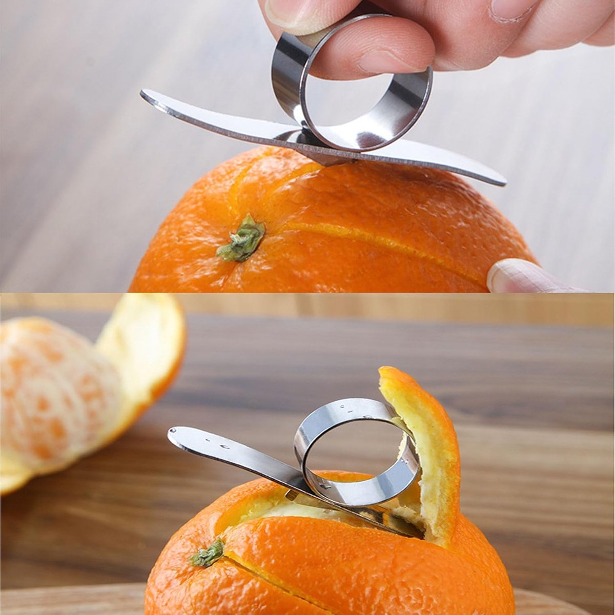 Orange Peeler - 2 Pieces - Portable Orange Peeler - Quick and Easy Peeling - Creative Orange Fruit Peeler - Mandarin Peeler - Peeler - Finger Opener - for Orange - Lemon - Citrus - Image 3