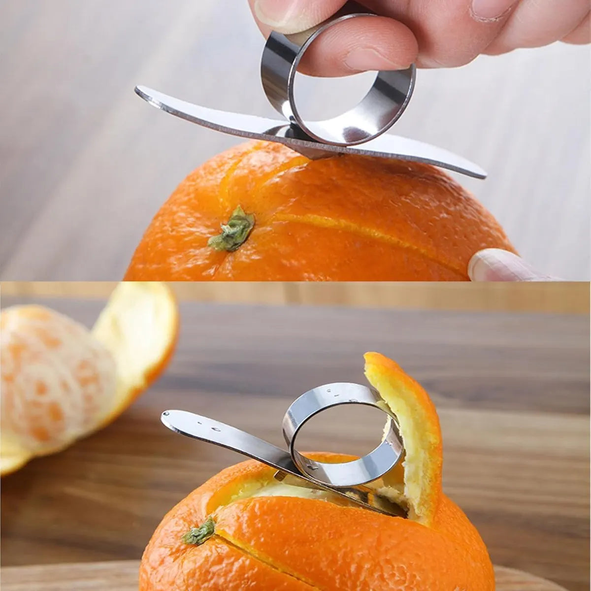 Orange Peeler - 2 Pieces - Portable Orange Peeler - Quick and Easy Peeling - Creative Orange Fruit Peeler - Mandarin Peeler - Peeler - Finger Opener - for Orange - Lemon - Citrus - Image 3