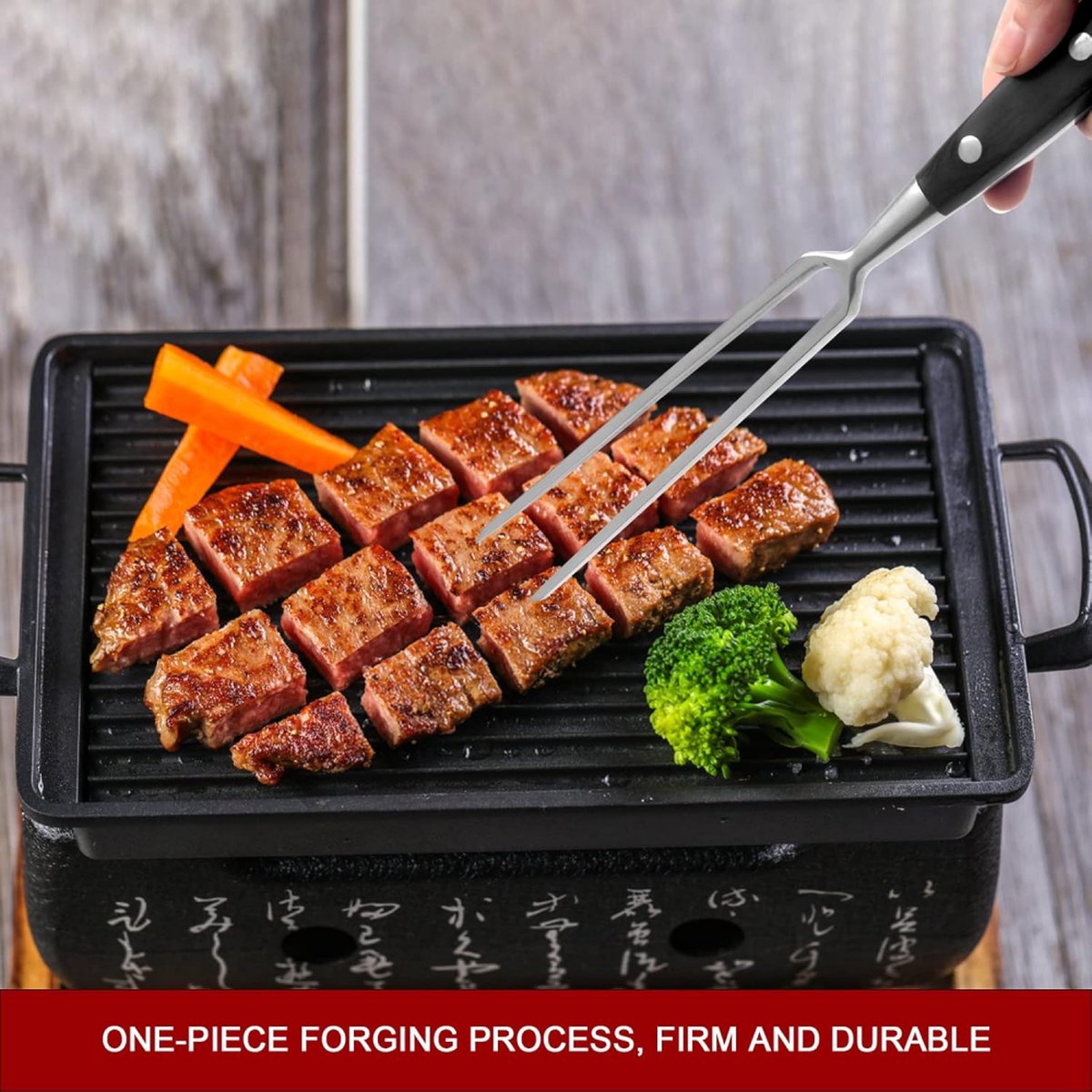 Waffle Fork - Meat Fork - Stainless Steel - Marshmallow Skewers - Serving Fork - 30 Cm - Waffle Iron Accessory - Waffle Maker Accessory - Carving Fork - Waffle Fork - Kitchen Utensils - Cooking Utensils - With Heat-Resistant Handle - For Grill Kitchen Roa - Image 4