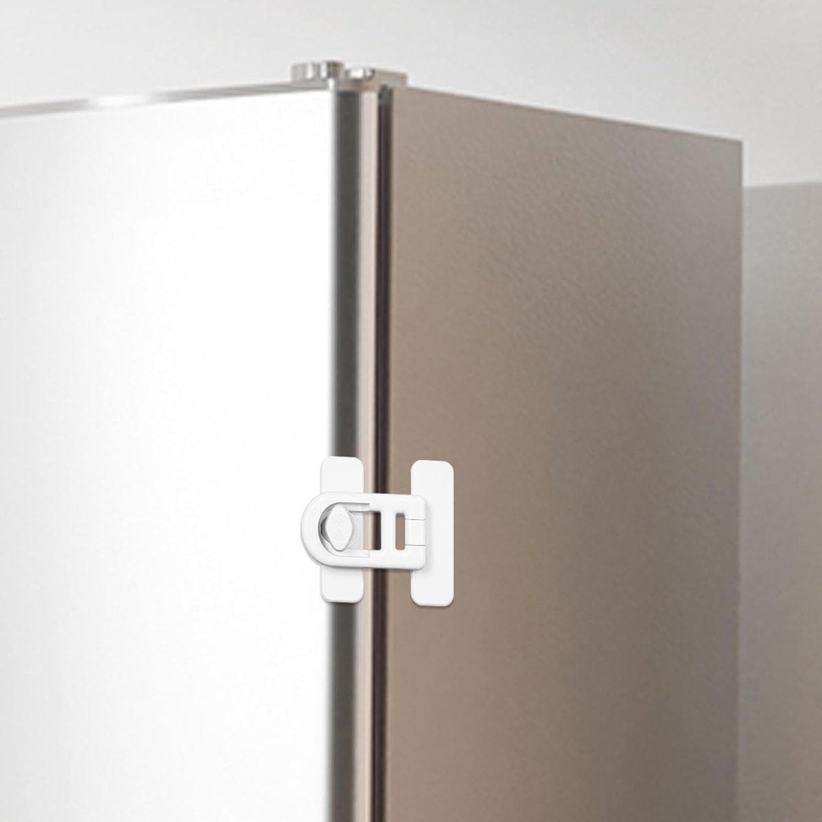 Child Locks for Cabinets - Child Security - Child Lock for Cabinet - Refrigerator Locks - Baby Safety Oven Door Lock - For Kitchen Cabinets, Appliances, Wardrobes, Refrigerator and Oven - White - 1 Piece - Image 3
