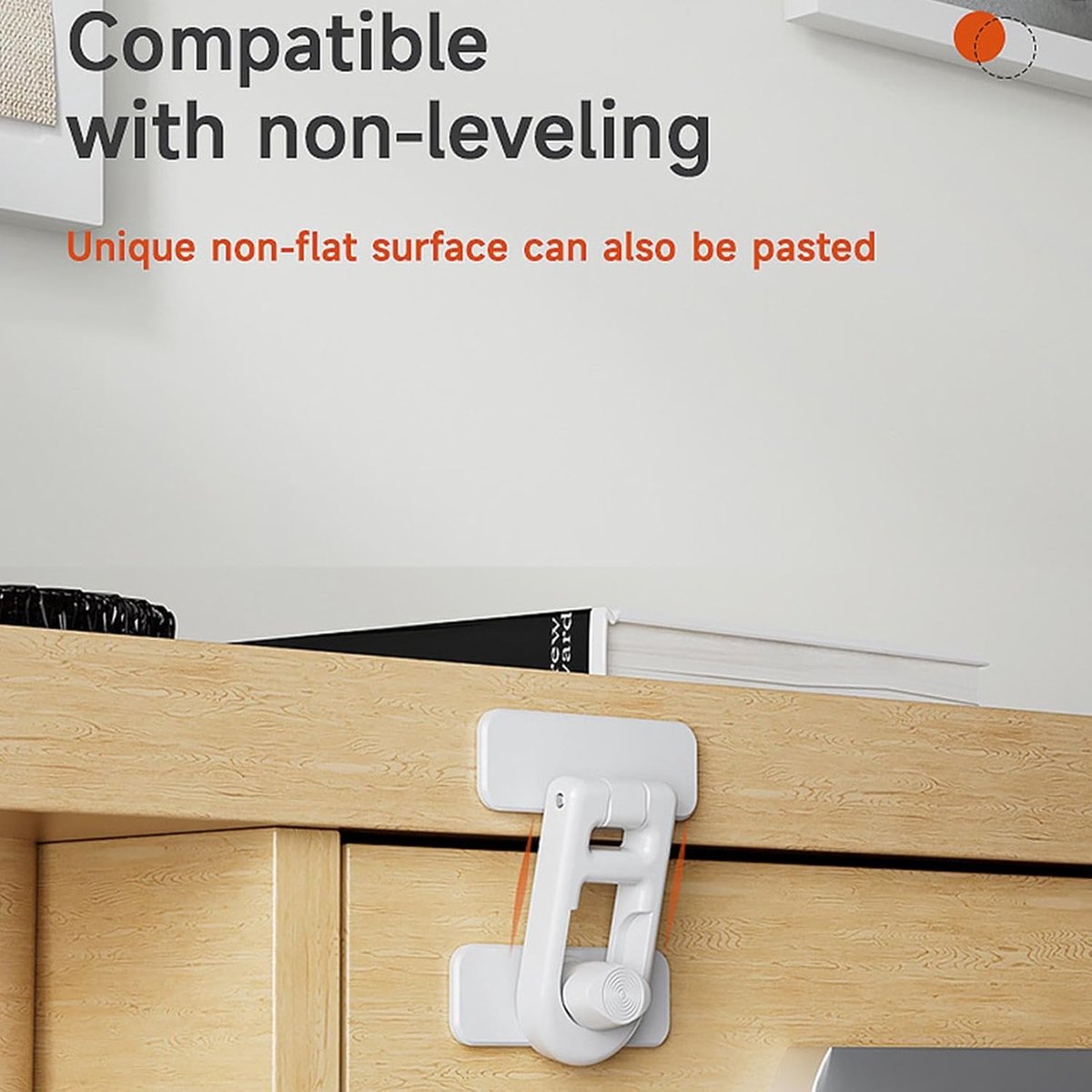 Child Locks for Cabinets - Child Security - Child Lock for Cabinet - Refrigerator Locks - Baby Safety Oven Door Lock - For Kitchen Cabinets, Appliances, Wardrobes, Refrigerator and Oven - White - 1 Piece - Image 4