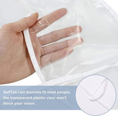 Waterproof Hat - 2-Piece - Portable Rain Cover - Protect Your Hair - Rain Hat - Head Umbrella - Foldable - Rain - Rainproof - Outdoor - White and Black - for Festival / Halloween / World Cup / King's Day / Daily / Travel / Camping / Concert - Image 2