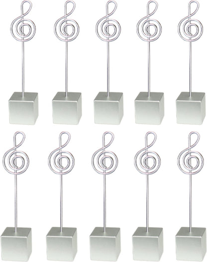 Photo Holders - Clip Photo Holders - Photo Holder with Clip - Memo Holder - Table Card Holders - For Guest Gifts, Weddings, Births, Baptisms, Birthdays, Christmas, Communion - Silver - 10 Pieces