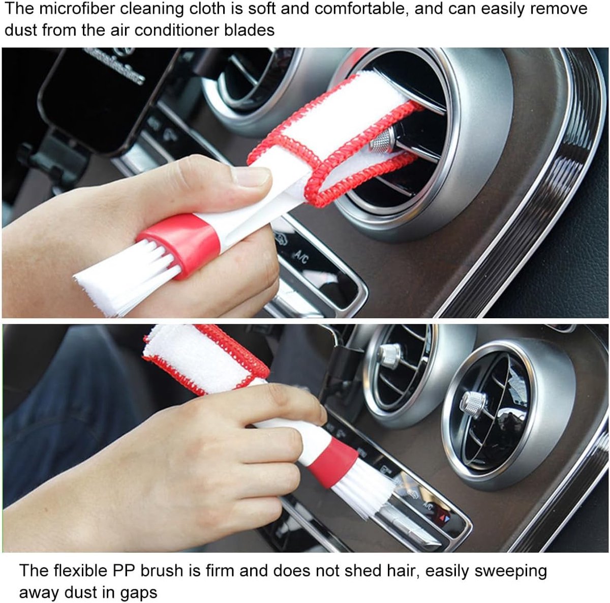 Blind cleaner - 2 pieces - Blind cleaner - Mini dust cloth - Blind cleaner - Ventilation brush - Dust cloth - Dust-free blinds - Easy to grip - Ideal cleaning tool - For car air vents - Microfiber dust cloth - Image 3
